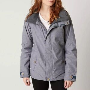 Burton women’s Jet Set Hooded Coat size medium Flecked gray Chambray ski jacket